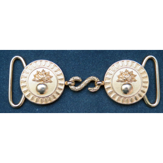 Agrafe à 2 médaillons diamètre 38 mm avec crochet pour ceinturon d'officier 