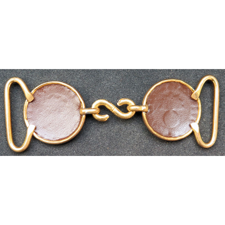 Agrafe à 2 médaillons diamètre 38 mm avec crochet pour ceinturon d'officier 