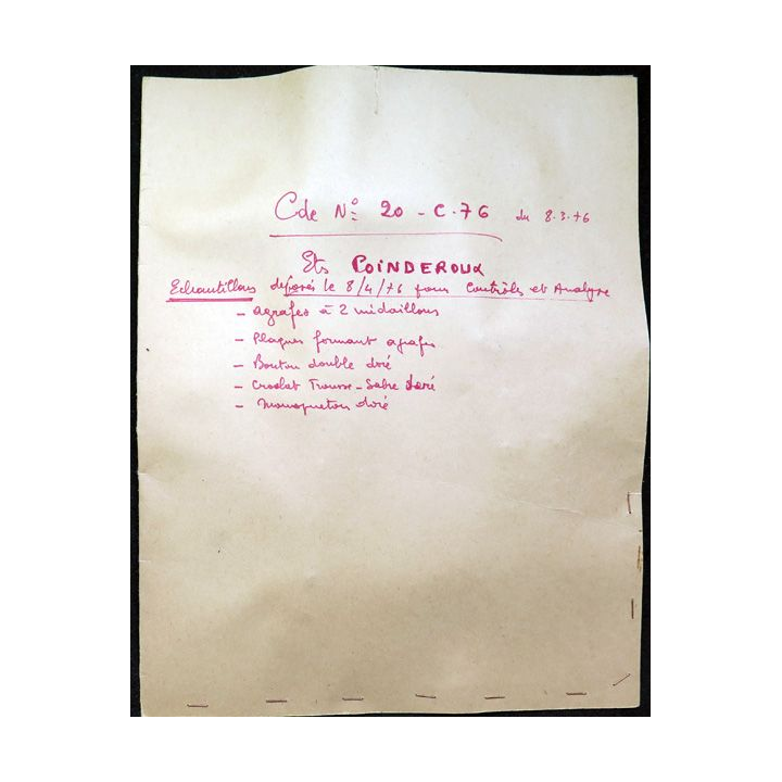 Passant doré pour ceinturon d'officier ou d'élève officier Grande Tenue 1976