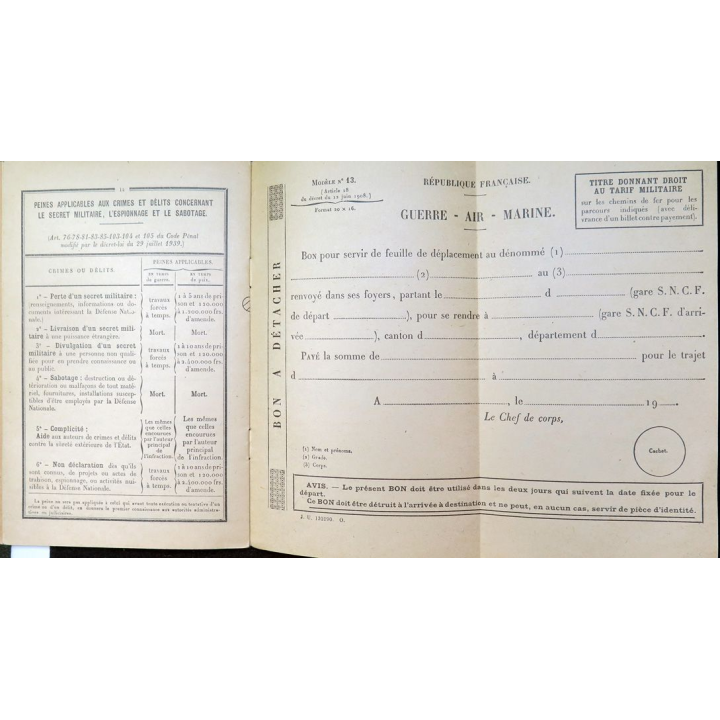 Livret individuel N° 1008 Classe 1952 de Pierre B.. 