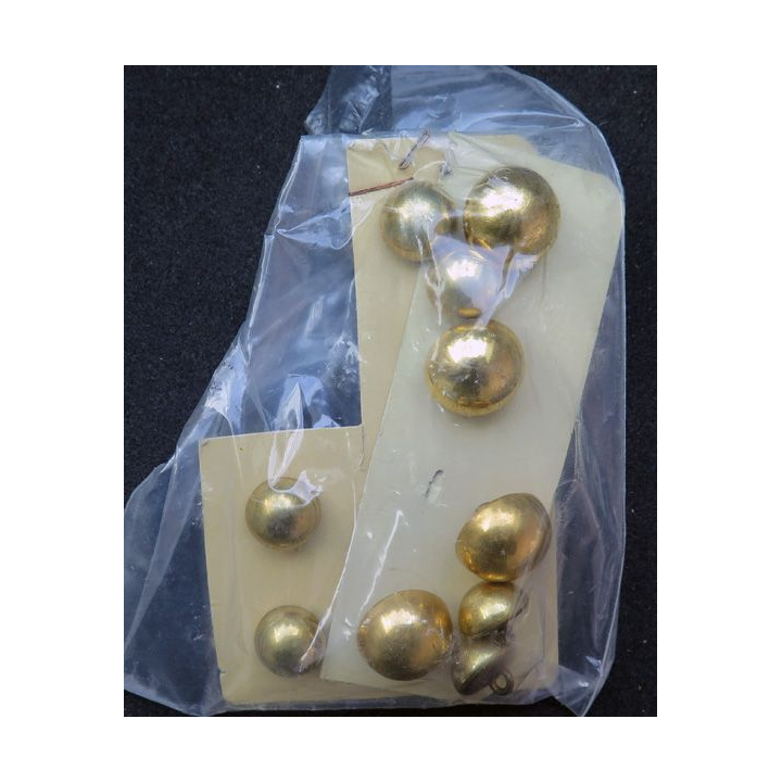Lot de 10 boutons pour veste Toutes armes dorés 2cm et 1,5 cm