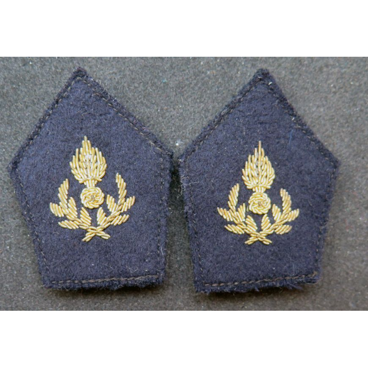 paire de soutache (insigne de col) de l'intendance en cannetille