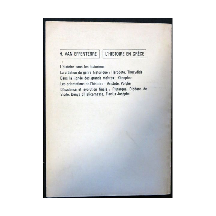 L'histoire En Grece Collection U2 1967 de H. Van Effenterre aux éditions Armand Colin