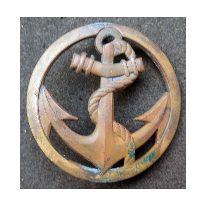 Insigne de béret des Troupes de Marine Fabrication Coinderoux Cuivré