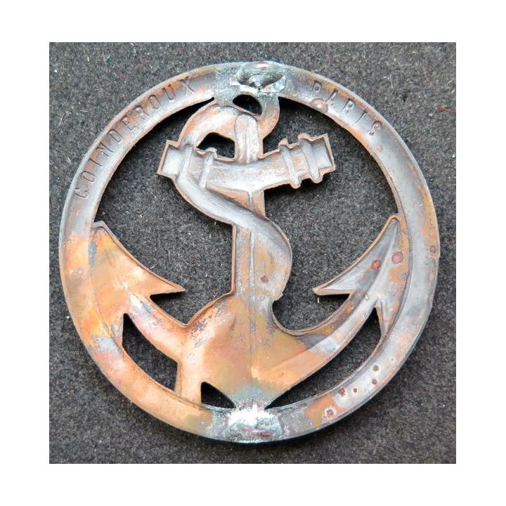 Insigne de béret des Troupes de Marine Fabrication Coinderoux Cuivré