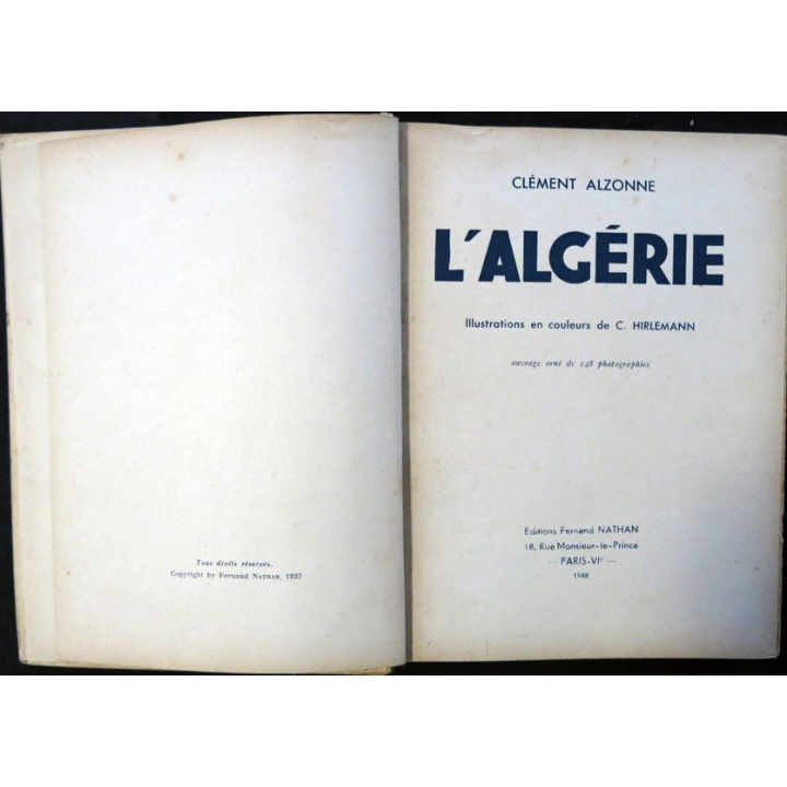 L'Algérie de Clément Alzonne aux éditions Fernand Nathan 1948