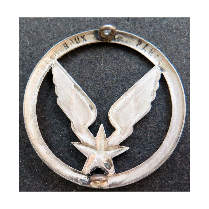 Insigne de béret de l'ALAT Aviation légère de l'Armée de terre Coinderoux argenté