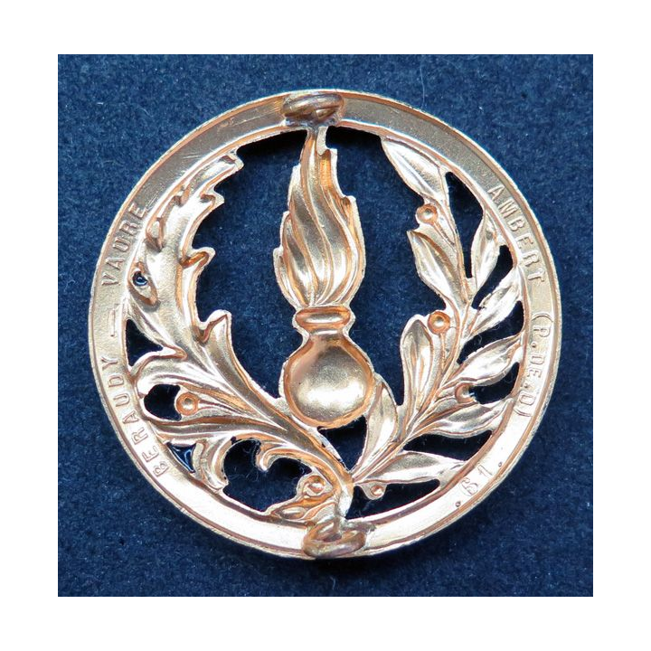  insigne de béret de l'Intendance et du commissariat doré de fabrication Beraudy-Vaure