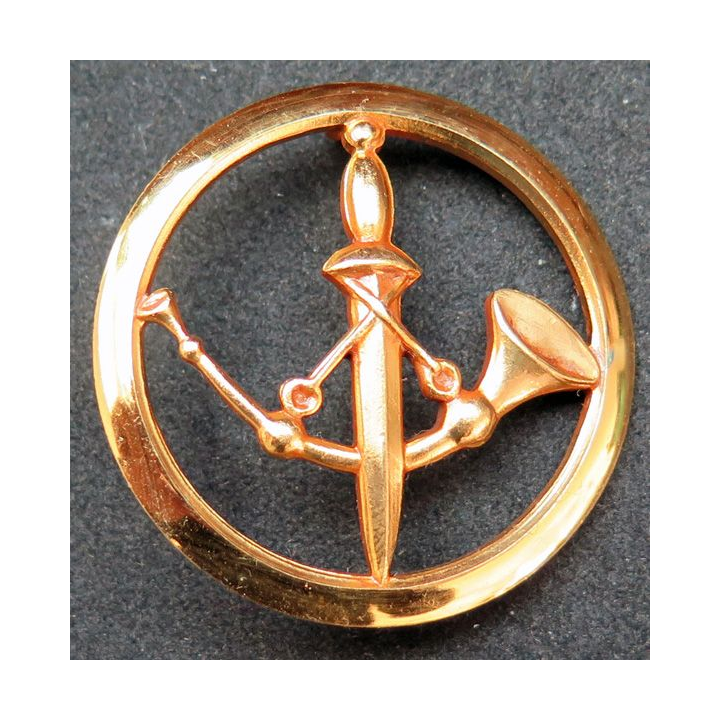 Insigne de béret de la Poste aux armées en métal doré sans nom de fabricant