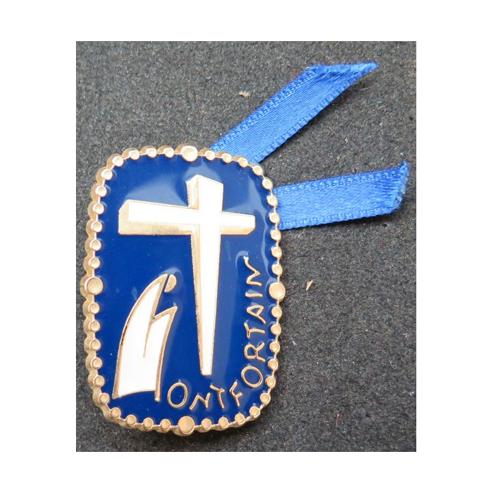 insigne métallique du pélerinage Montfortain fabrication Martineau Saumur