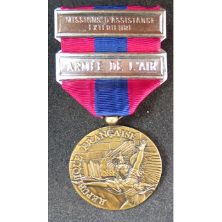 FRANCE : médaille de la défense nationale bronze avec barrettes Armée de l'Air et mission d'assistance extérieure