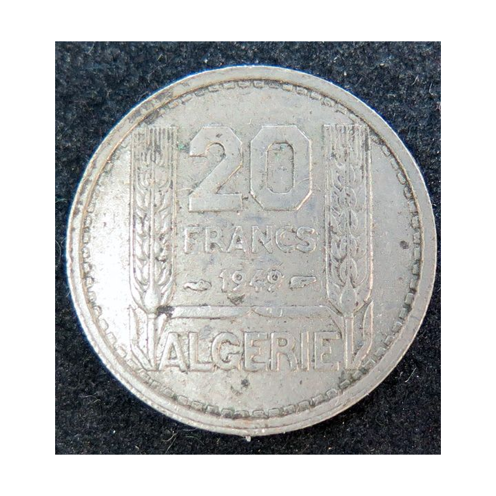 FRANCE : Pièce de 20 Francs 1949 Algérie Turin Cupro Nickel
