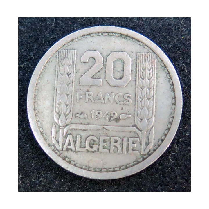 FRANCE : Pièce de 20 Francs 1949 Algérie Turin Cupro Nickel