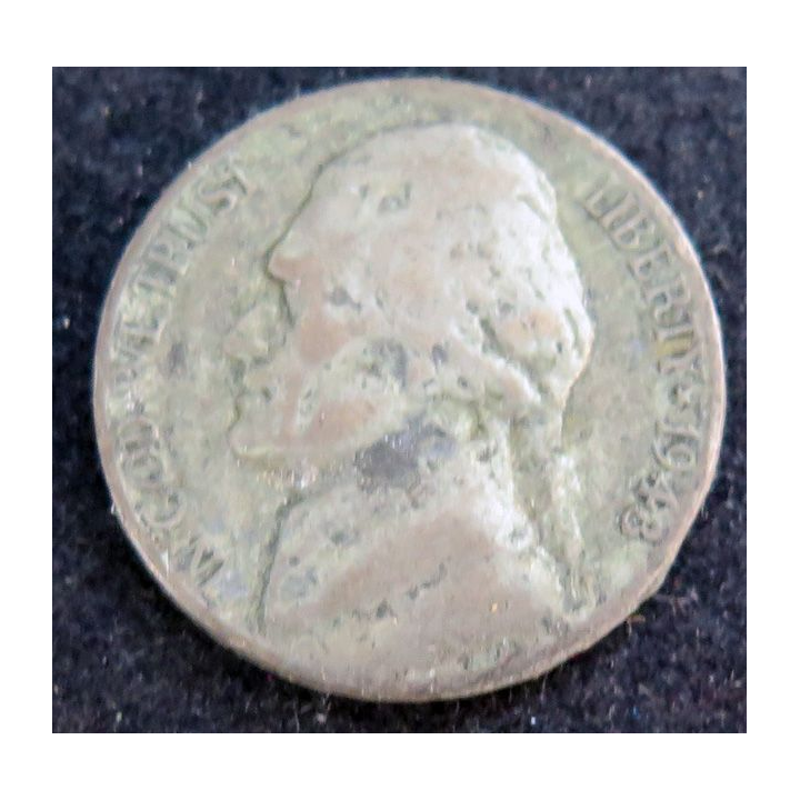 USA : Pièce de 5 cent 1943