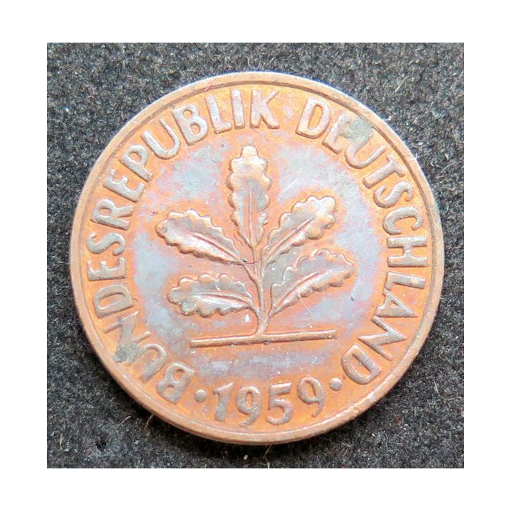 ALLEMAGNE : Pièce de 2 Pfennig 1959