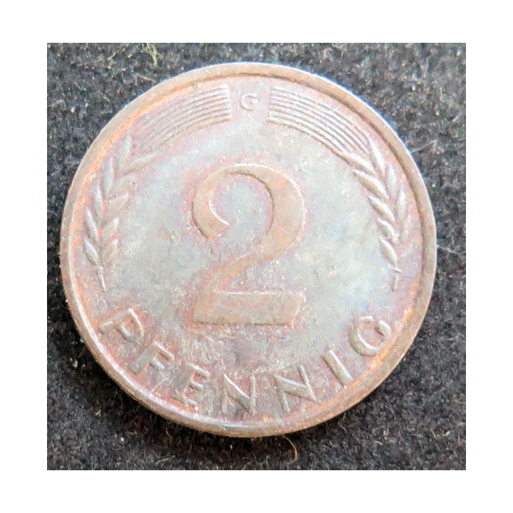 ALLEMAGNE : Pièce de 2 Pfennig 1959