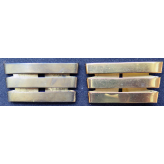 Paire de Galons métalliques d'épaule de capitaine en métal épais