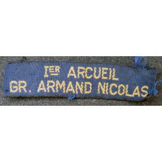 insigne tissu de la 1° Arcueil Groupe Armand Nicolas