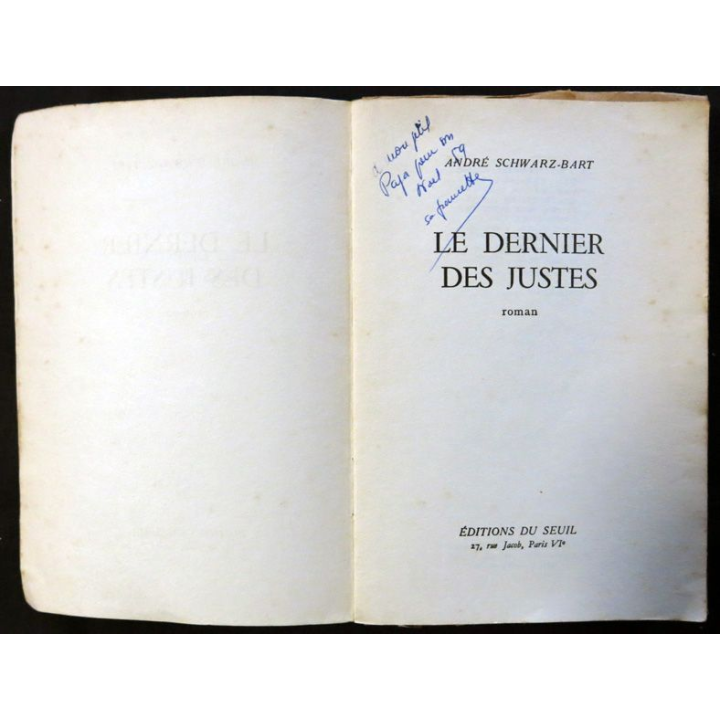 Le Dernier des justes de André Schwarz-Bart aux éditions du Seuil (1959)