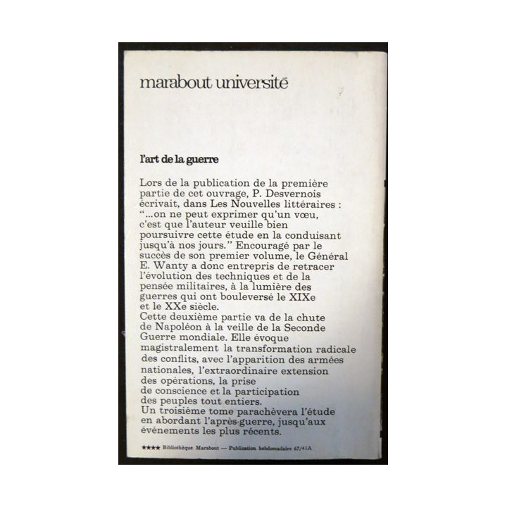 L'Art de la guerre Tome 2 De la guerre de Crimée à la Blitzkrieg  de Emile Wanty aux éditions Marabout Université