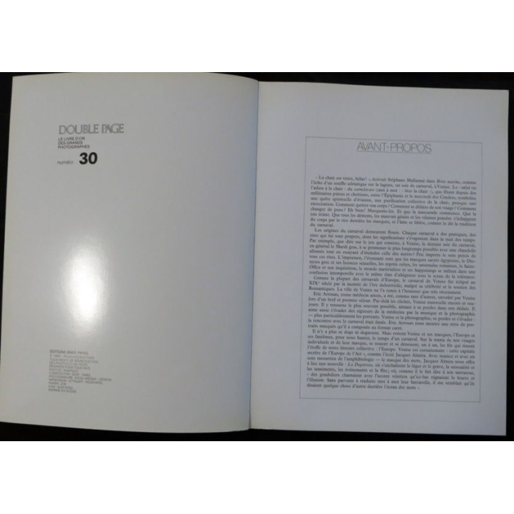 Double Page N° 30 - Le carnaval de Venise de Eric Arrouas & Jacques Almira aux éditions Italiques