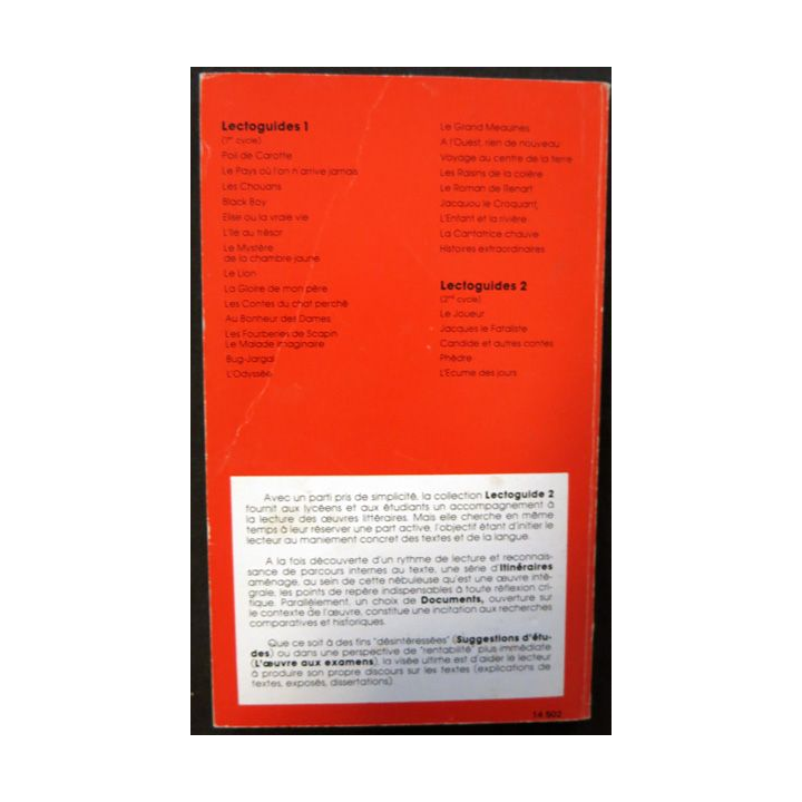 Phèdre de Racine Lectoguide 2 de J.J. Roubine aux éditions Pédagogie Moderne