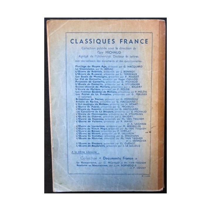 Scènes choisies de Molière de Jean Baudry aux éditions Librairie Hachette