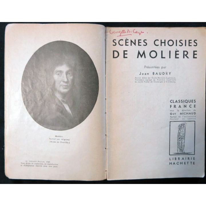 Scènes choisies de Molière de Jean Baudry aux éditions Librairie Hachette