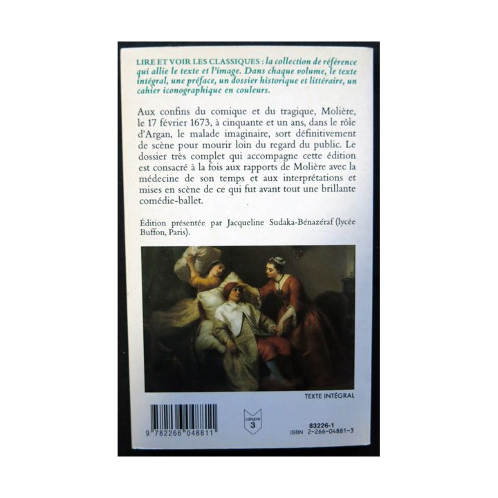 Molière le malade imaginaire Collection  Claude Aziza aux éditions Presses Pocket