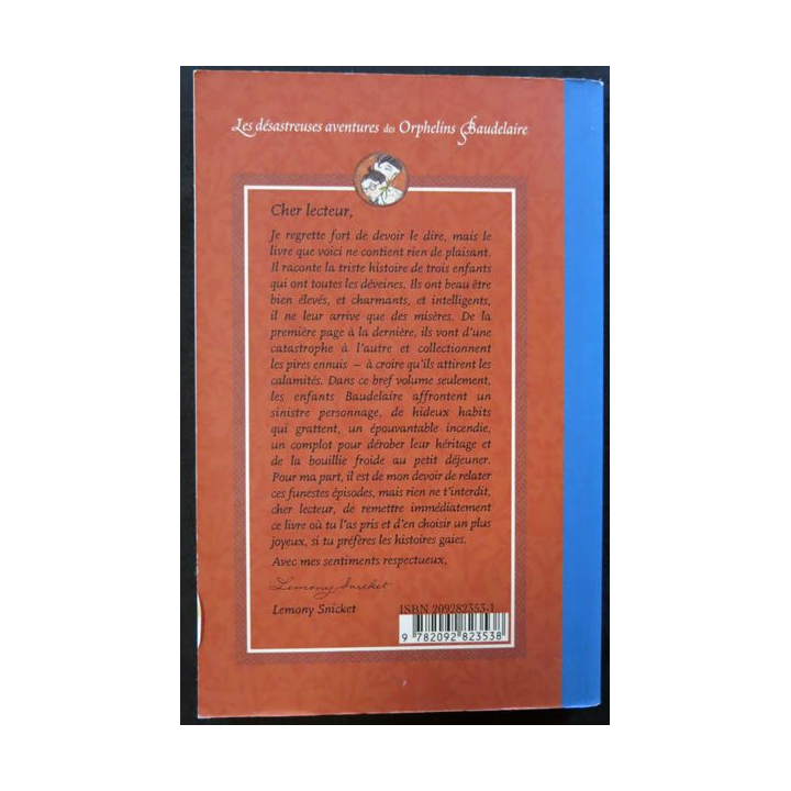 Les désastreuses aventures des orphelins Baudelaire de Lemony Snicket aux éditions Nathan