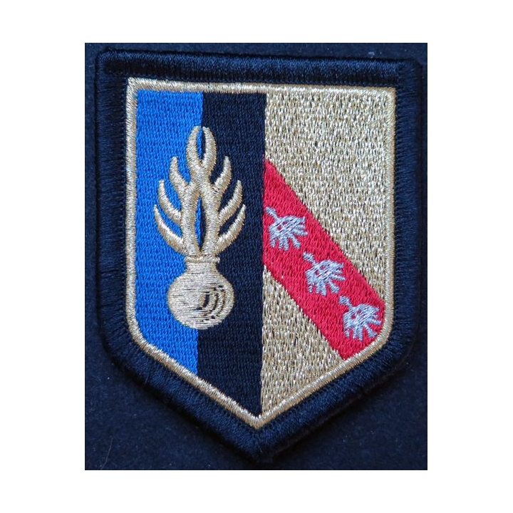 7° LGM : Insigne tissu de la 7° légion de Gendarmerie mobile de Metz sur scratch grenade dorée