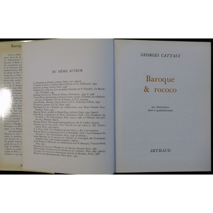 Baroque et Rococo de Georges Gattavi aux éditions Arthaud