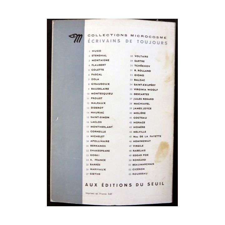 Rousseau par lui-même de Georges May aux éditions du Seuil (1961)