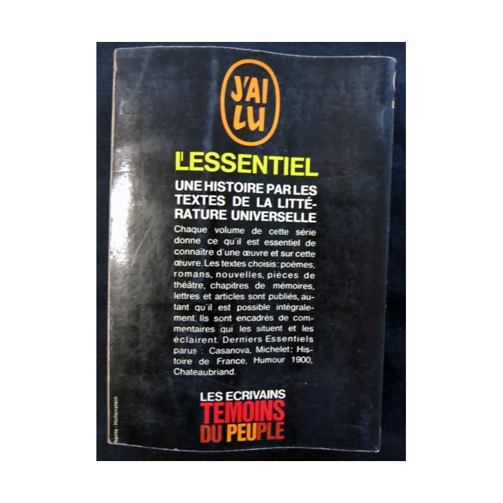 Les écrivains témoins du peuple (1964) de F. et J. Fourastié aux éditions  J'ai Lu