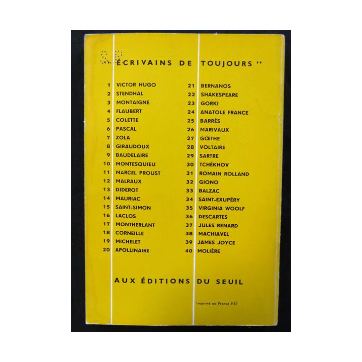Molière par lui-même de Alfred Simon aux éditions du Seuil (1957)