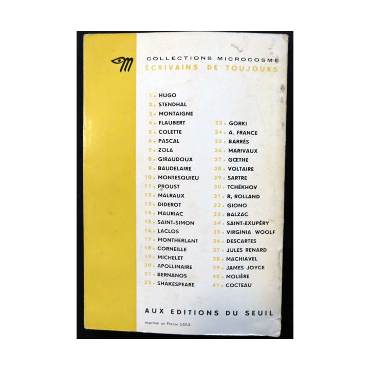 Montesquieu par lui-même de Jean Starobinski aux éditions du Seuil (1953)