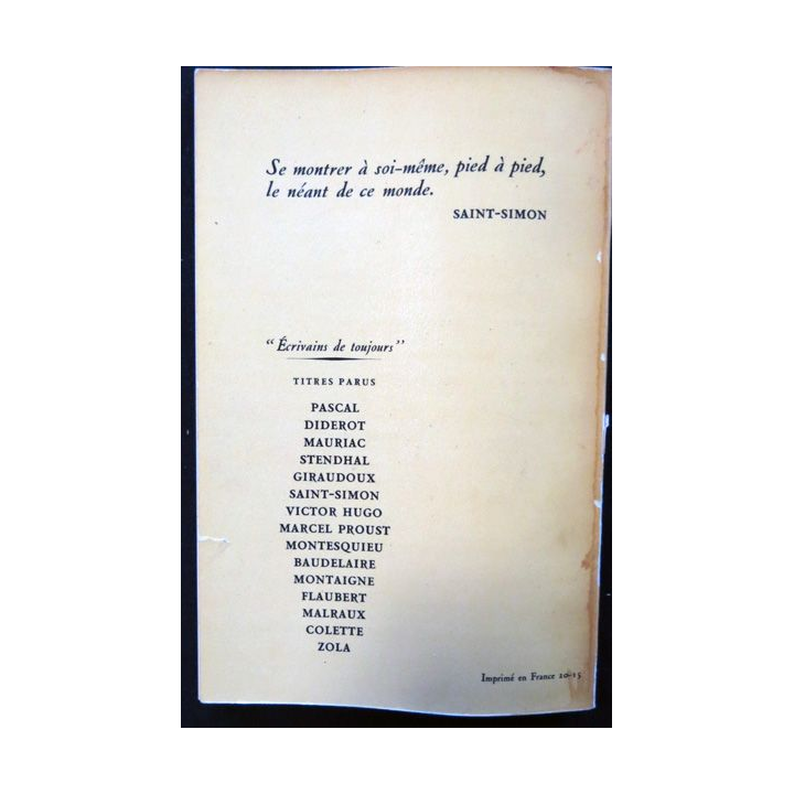 Saint-Simon par lui-même de François-Régis Bastide aux éditions du Seuil (1953)
