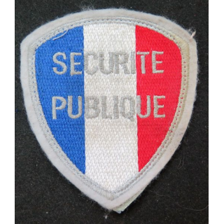 POLICE : insigne tissu de la sécurité publique sur scratch