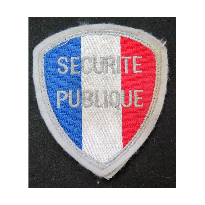 POLICE : insigne tissu de la sécurité publique sur scratch