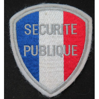 POLICE : insigne tissu de la sécurité publique sur scratch