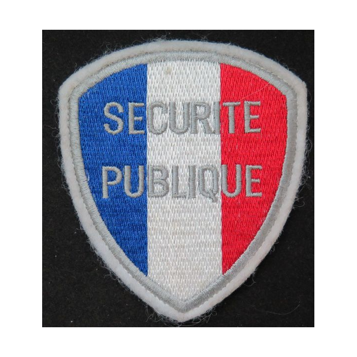 POLICE : insigne tissu de la sécurité publique sur scratch