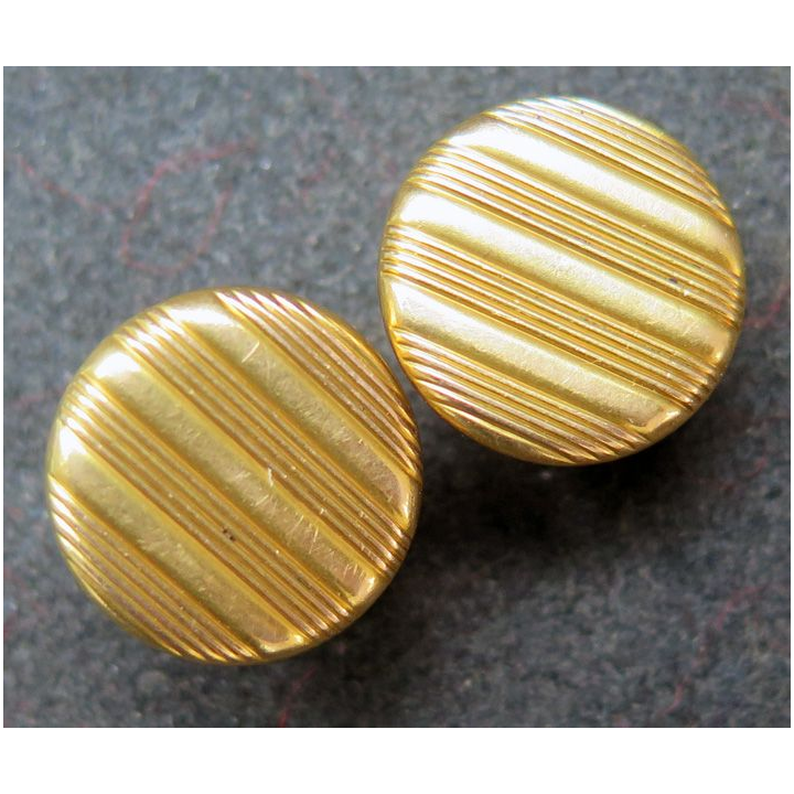 Paire de boutons de manchette en métal plaqué or FIX