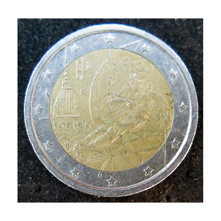 ITALIE : pièce de 2 euros jeux olympiques d'Hiver Turino 2006 Ski