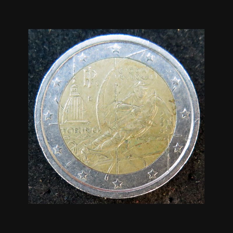 ITALIE pièce de 2 euros jeux olympiques d'Hiver Turino 2006 Ski ITALIE pièce de 2 euros jeux olympiques d'Hiver Turino 2006 Ski