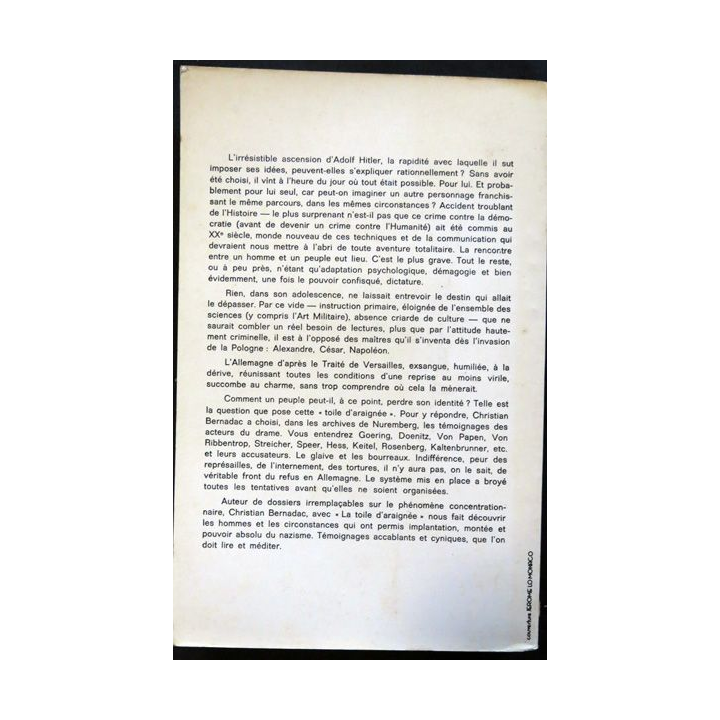 La toile d'araignée La montée du nazisme de Christian Bernadac aux éditions France-Empire