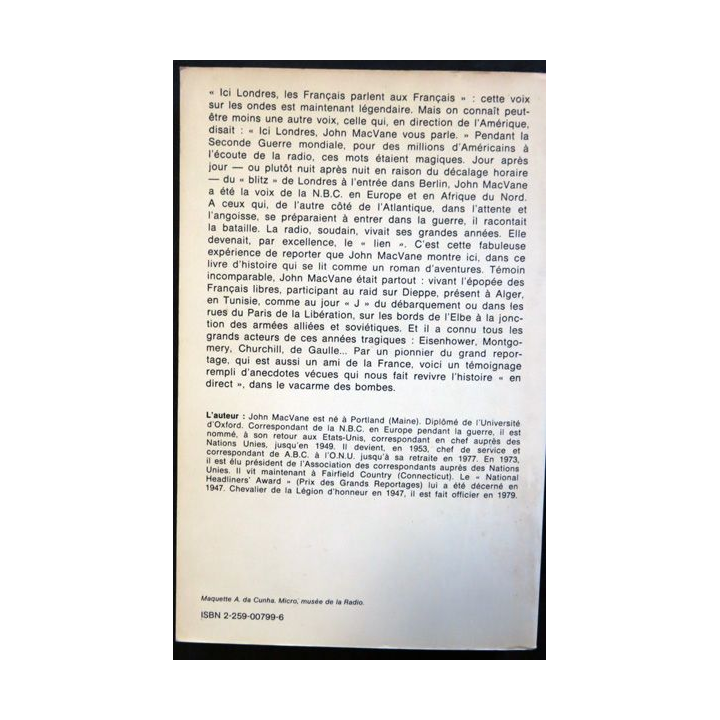Micro au poing 39.45 de John Macvane aux éditions Plon
