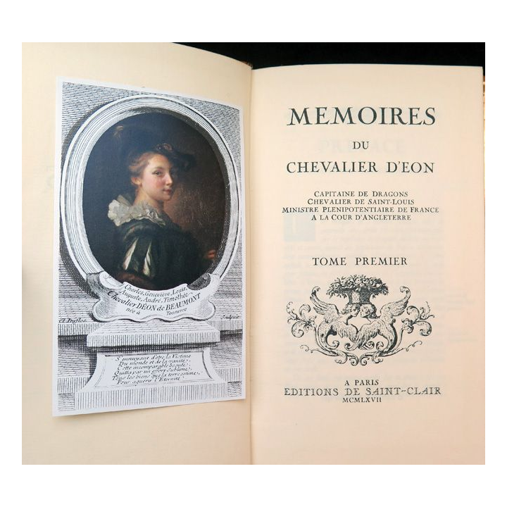 Mémoires du Chevalier d'Eon tomes 1 & 2 Editions de Saint-Clair 1967