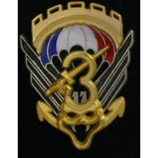 17° RGP 3° CIE : insigne de la 3° compagnie du 17°régiment parachutiste fabrication Boussemart 2004