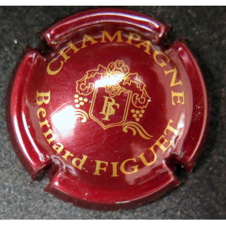 Capsule Muselet de bouteille de champagne FIGUET Bernard n° 1 Bordeaux et or