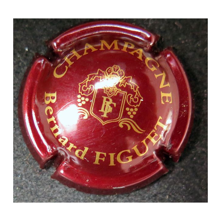 Capsule Muselet de bouteille de champagne FIGUET Bernard n° 1 Bordeaux et or